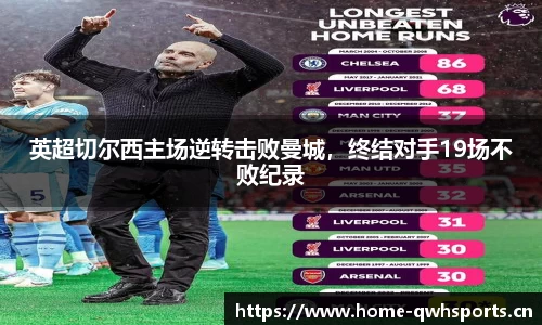 英超切尔西主场逆转击败曼城，终结对手19场不败纪录